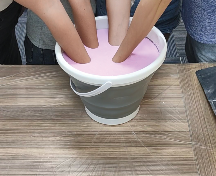 Creating a four person hand mold